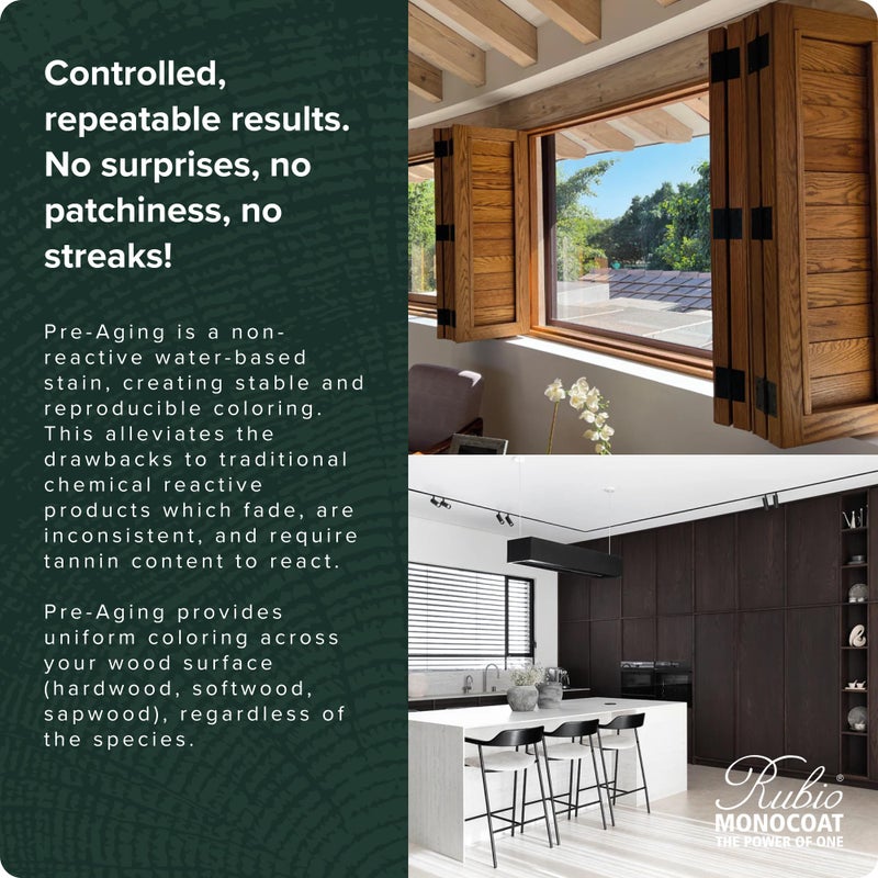 Rubio Monocoat Pre-Aging Wood Pre-Treatment, 200 ftÂ² - Authentic 1 | Non-Reactive Water-Based Wood Stain | Aged Look for All Indoor Wooden Surfaces & Furniture | Use with Oil Plus 2C | 1 Liter - Image 5